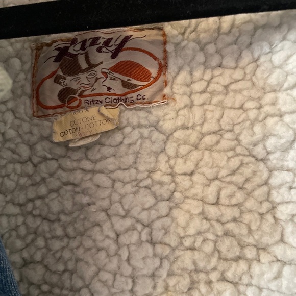 Vintage Men’s Blue Cotton Borg Sleeveless Denim Gilet Small - Picture 10 of 15